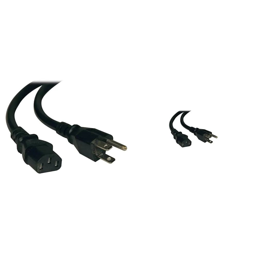 Tripp Lite 2-ft and 3-ft 14AWG Heavy Duty Computer Power Cords, 15A (NEMA 5-15P to IEC-320-C13) (P007-002