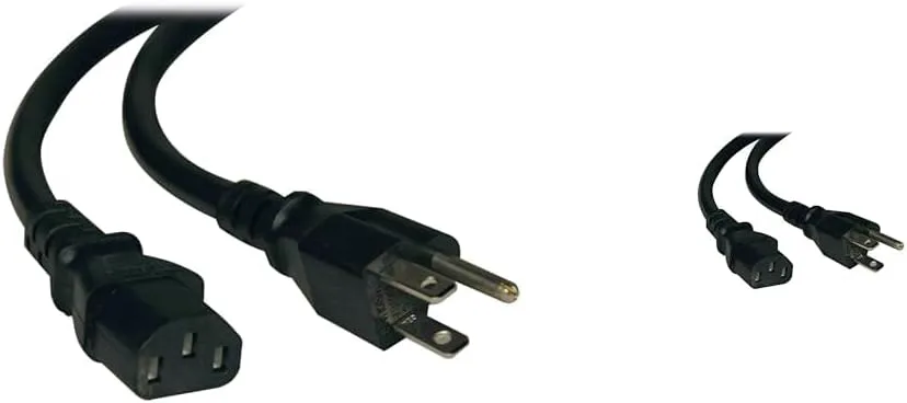 Tripp Lite 2-ft and 3-ft 14AWG Heavy Duty Computer Power Cords, 15A (NEMA 5-15P to IEC-320-C13) (P007-002
