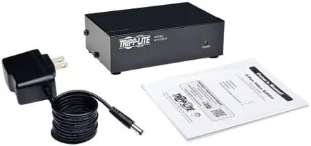 Tripp Lite 2-Port VGA Splitter with Signal Booster High Resolution Video, 350MHz