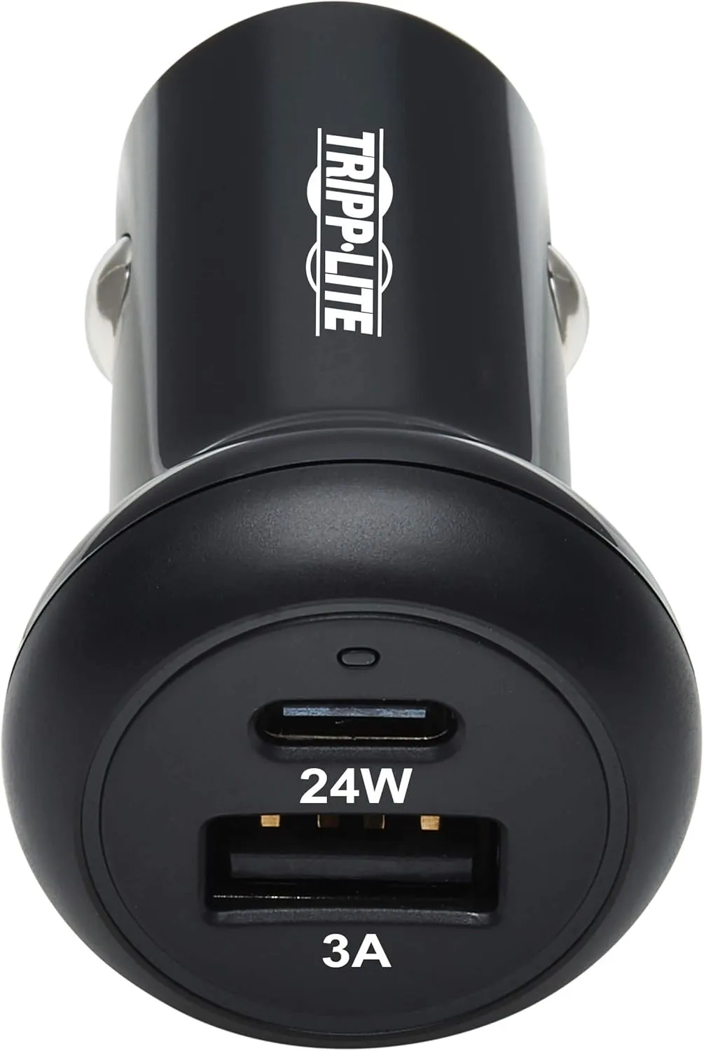 Tripp Lite USB Car Charger, 24W Dual Port USB Car Charger, USB-C 24W PD 3.0, USB-A 24W QC 3.0, Black (U280-C02-24W-1B)