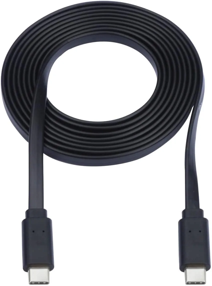 Tripp Lite Flat USB-C & Thunderbolt 3 Cable, USB 2.0, Thunderbolt 3 Compatible Sync and Charge, M/M 3 ft (U040-003-C-FL)