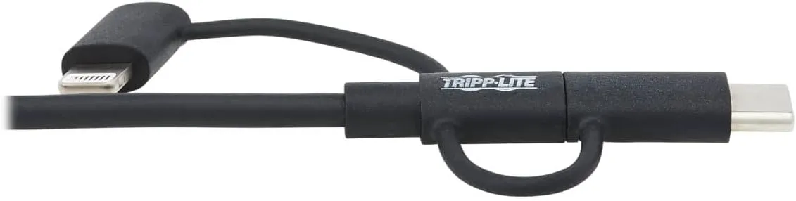 Tripp Lite 3 in 1 Multi Charging USB Cable, USB-A to Lightning, USB Micro B, and USB-C Universal All in One Charger Cable