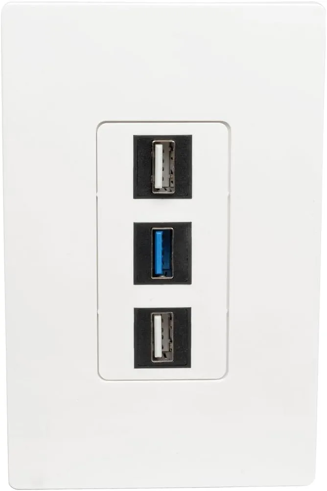 Tripp Lite Single-Gang Universal Keystone Wall Plate (N080 Series), White