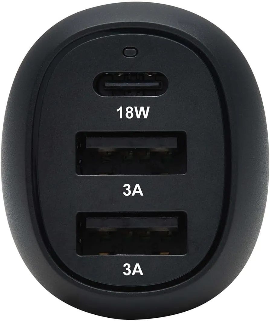 Tripp Lite USB Car Charger, 3 Port USB Car Charger, 36W Max - USB-C PD 3.0 Up to 18W, 2 USB-A QC 3.0 Up to 36W