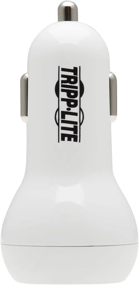 Tripp Lite USB Car Charger Dual-Port USB C 18W, USB-A 12W w/Lightning Cable (U280-C02-30W-K)