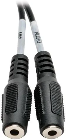 Eaton Tripp Lite Series 3.5 mm 3-Position to 3.5 mm 4-Position Audio Headset Splitter Adapter Cable (2xF/M)