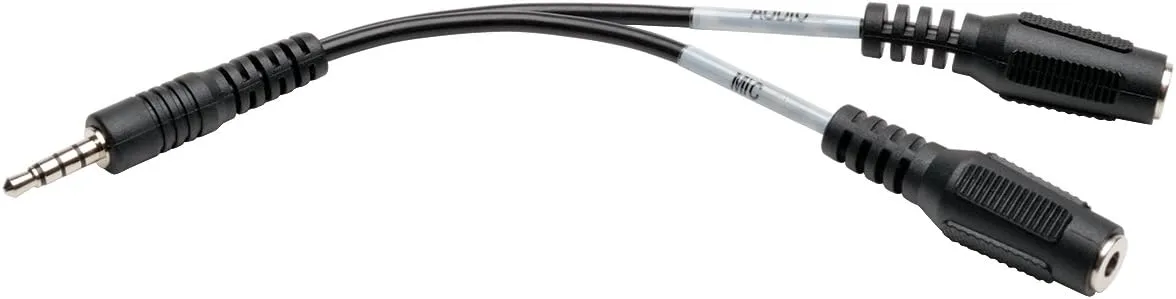 Eaton Tripp Lite Series 3.5 mm 3-Position to 3.5 mm 4-Position Audio Headset Splitter Adapter Cable (2xF/M)