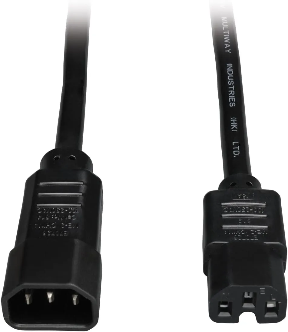 Tripp Lite C14 to C15 Heavy-Duty Power Cord, 14 AWG, 15A