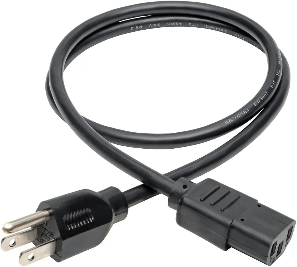 TRIPP LITE Computer Power Cord NEMA 5-15P to IEC-320-C13