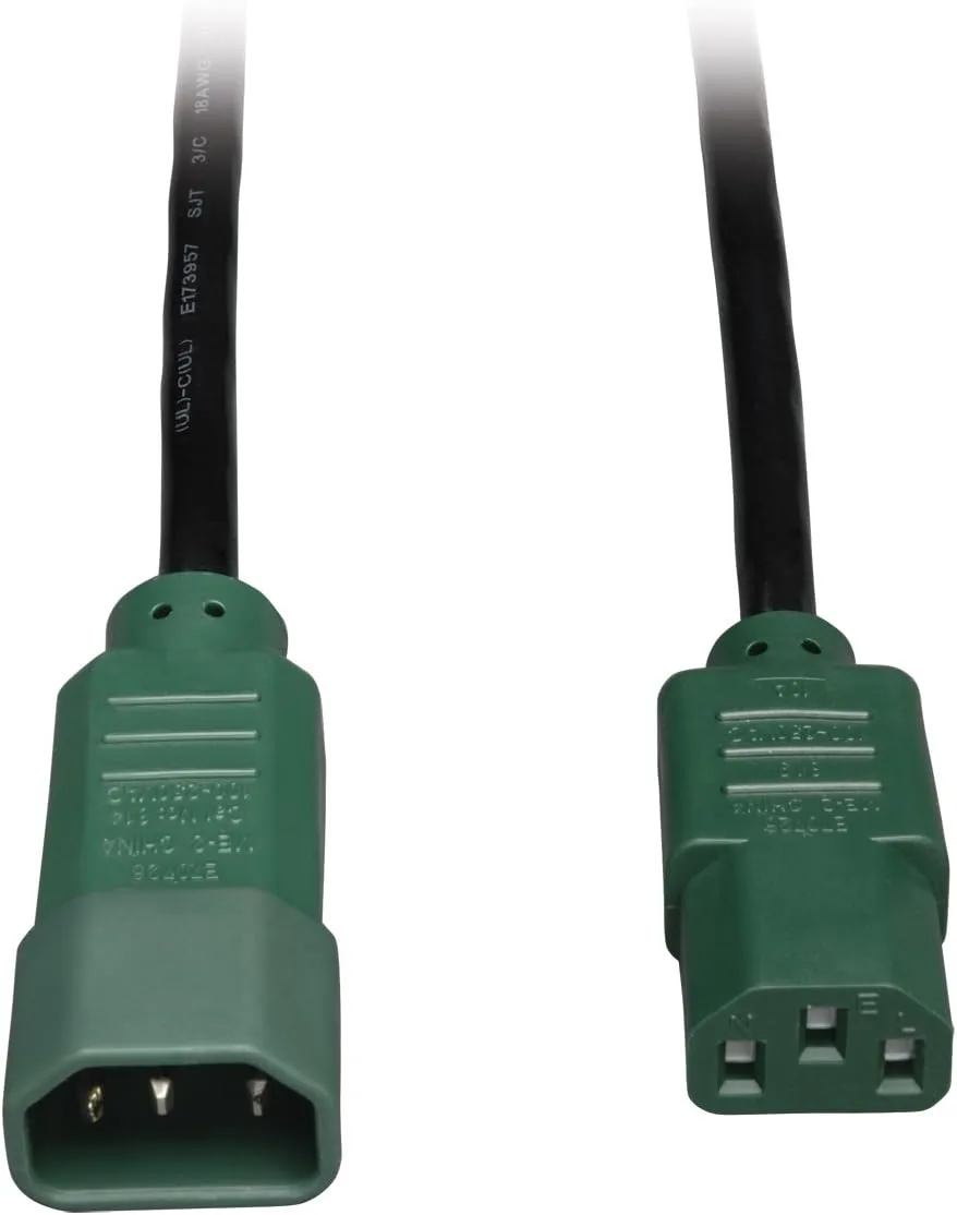 Tripp Lite Standard Computer Power Extension Cord 10A, 18AWG (IEC-320-C14 to IEC-320-C13) 4-ft.