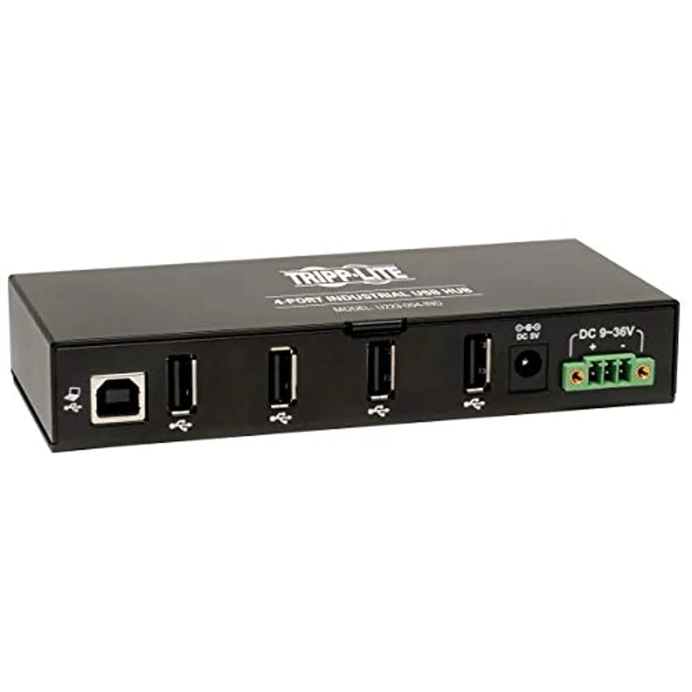 Tripp Lite 4-Port Rugged Industrial USB 2.0 Hi-Speed Hub w 15KV ESD Immunity and metal case, Mountable(U223-004-IND)