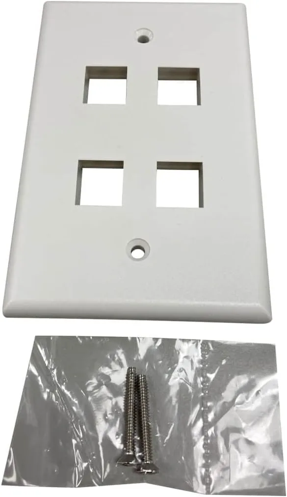 Tripp Lite Safe-IT Single-Gang Keystone Wall Plate, Ivory