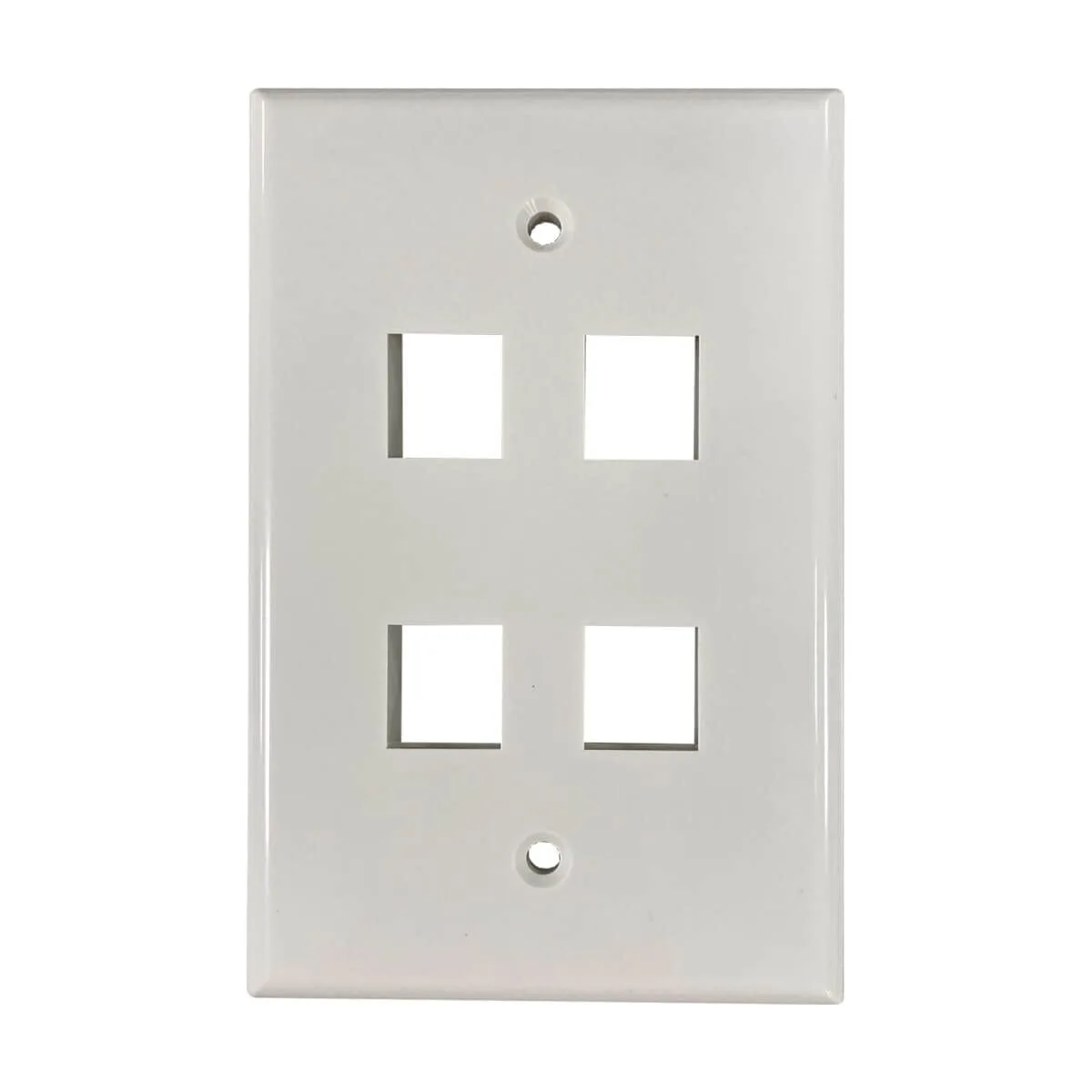 Tripp Lite Safe-IT 4-Port Single-Gang Outlet Keystone Wall Plate, Electrical & AV Applications, Ivory Gloss, TAA Compliant