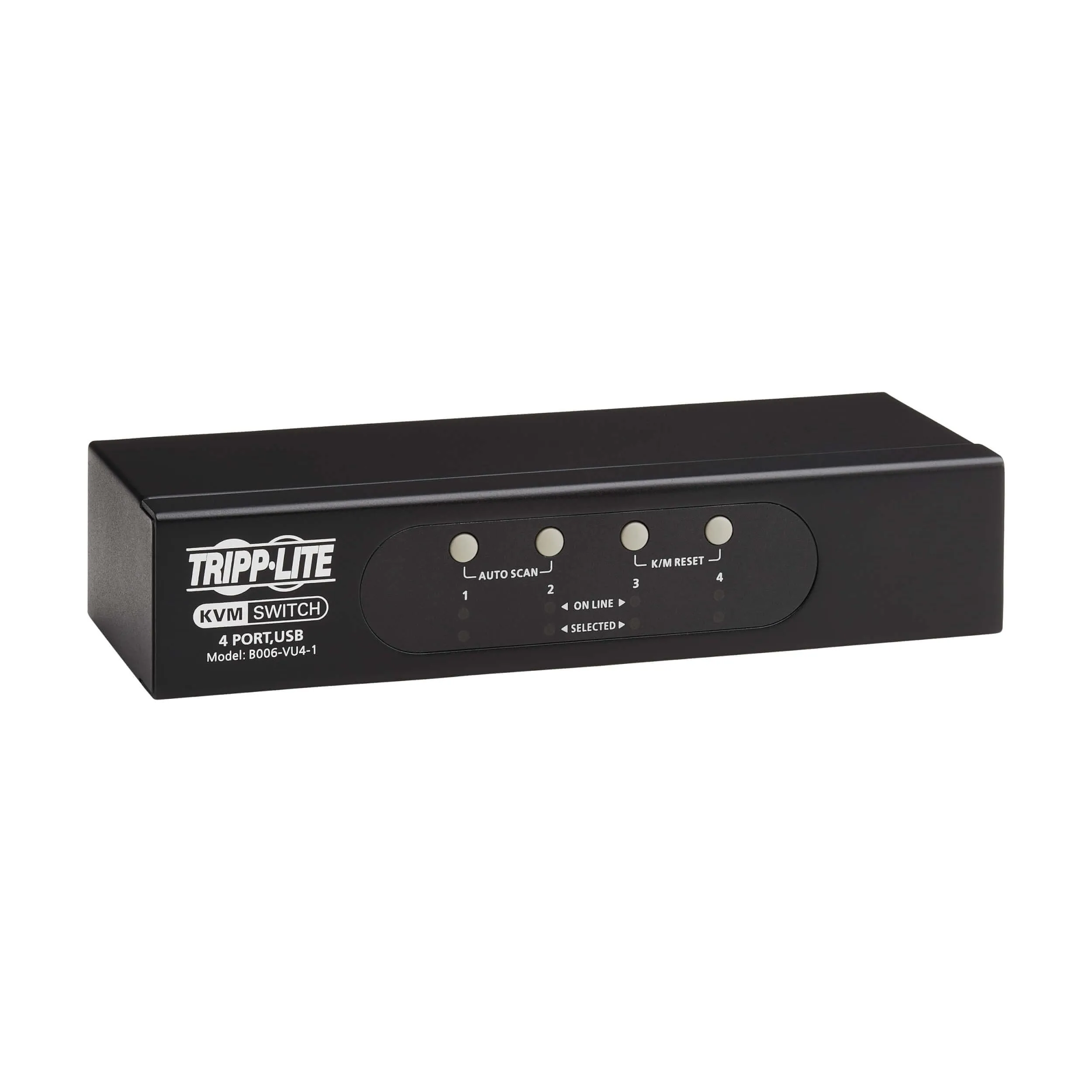 Tripp Lite 4-Port KVM Switch VGA with USB or PS/2 Port for Keyboard Mouse, Desktop PC, 4 Computers 1 Monitor