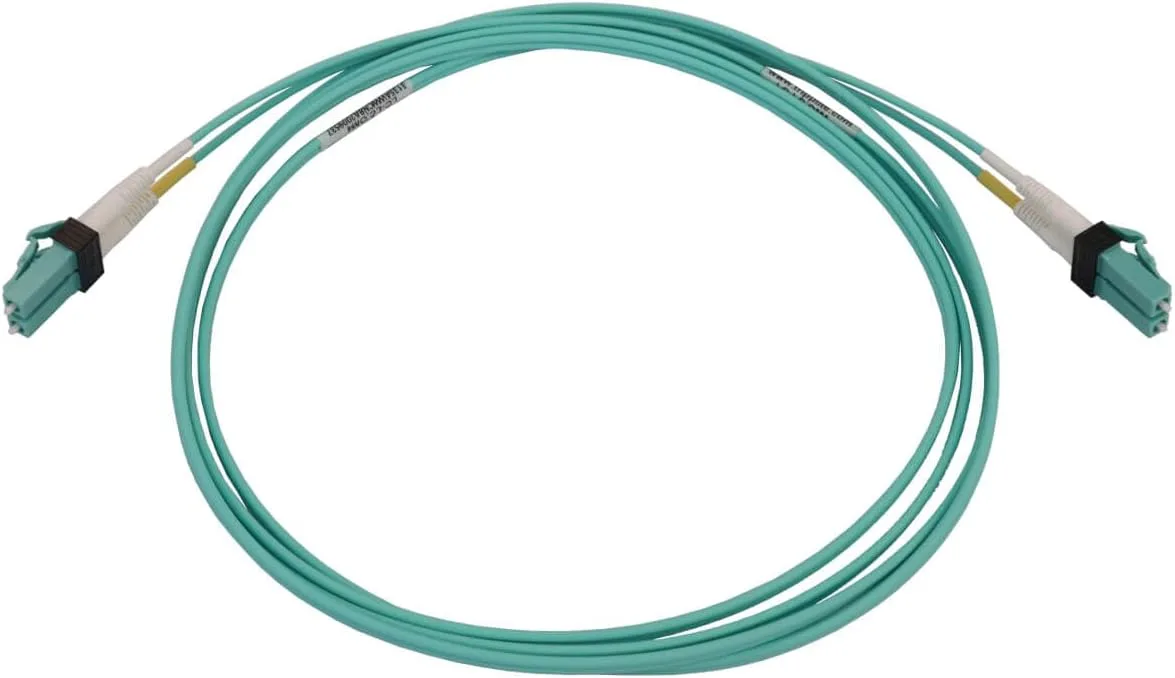 Tripp Lite Switchable Fiber Cable, 400G Duplex Multimode 50/125 OM4 (LC Duplex-PC/LC Duplex-PC), Round LSZH Jacket, Aqua