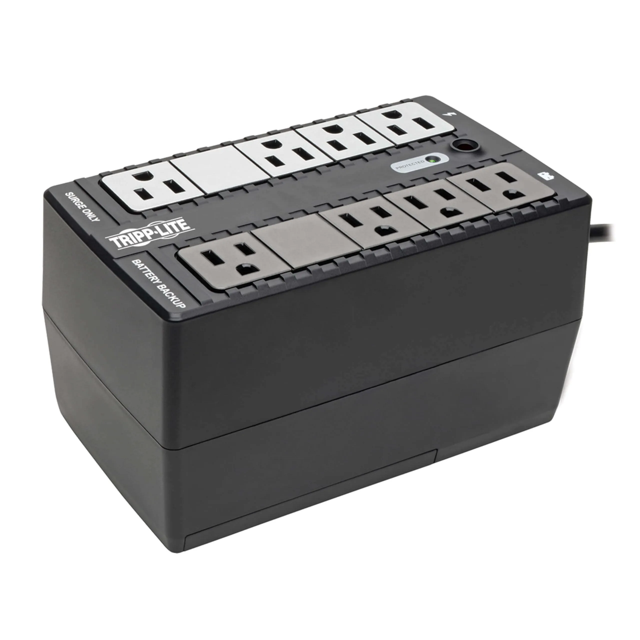 Tripp Lite 450VA Mini UPS Battery Backup Surge Protector, 8 Outlets, Uninterruptible Power Supply