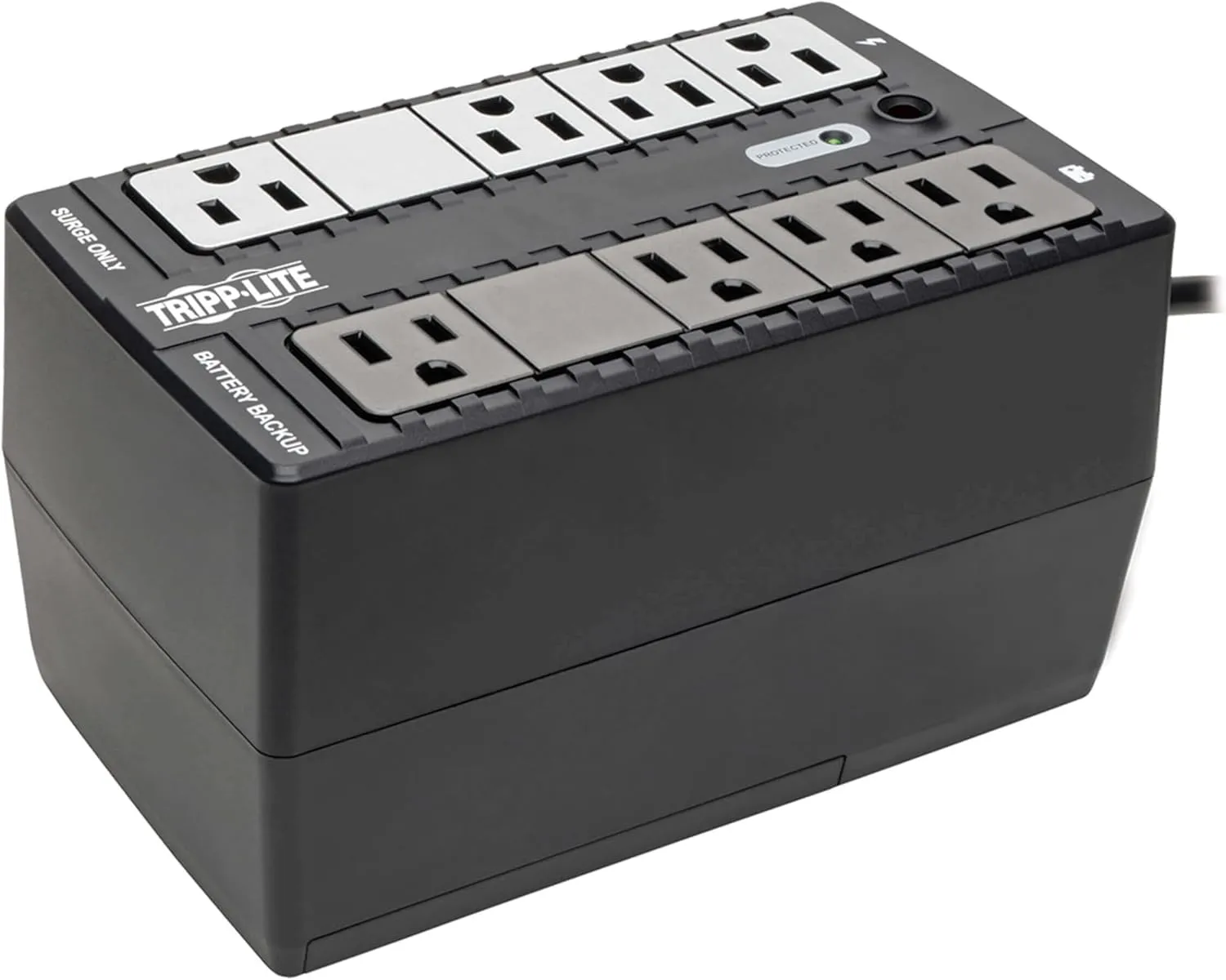 Tripp Lite 450VA Mini UPS Battery Backup Surge Protector, 8 Outlets, Uninterruptible Power Supply