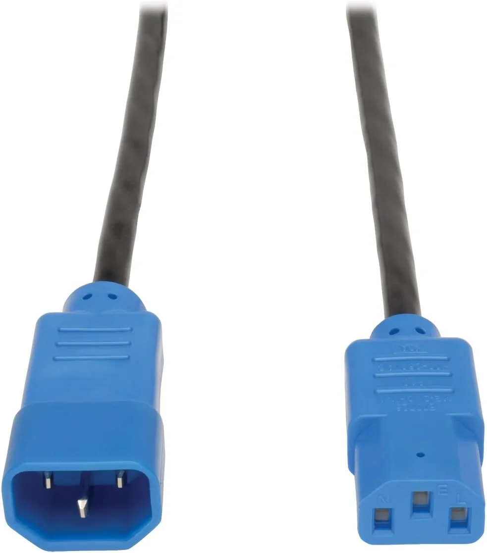 Tripp Lite Standard Computer Power Extension Cord 10A, 18AWG (IEC-320-C14 to IEC-320-C13) 4-ft.