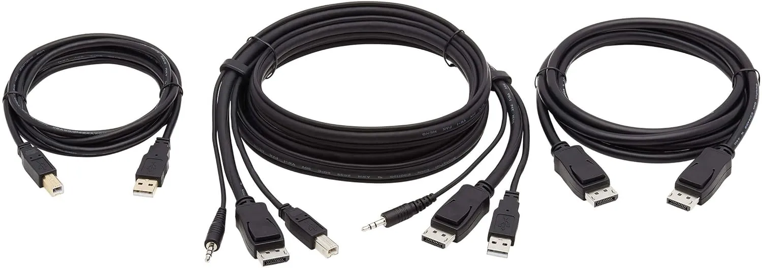 Tripp Lite DisplayPort KVM Cable Kit 4K USB 3.5mm 3xM/USB mm DP mm 6ft (P783-006-DPU)