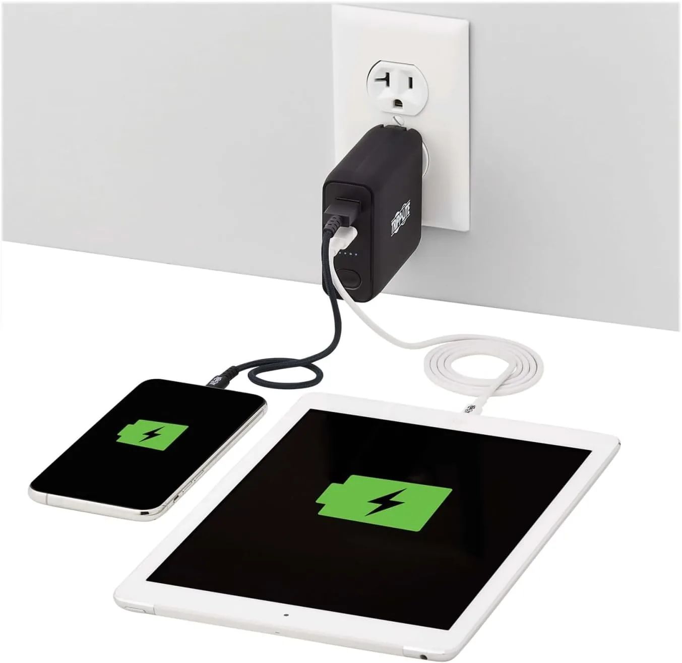 Tripp Lite Portable USB Mobile Power Bank Battery Wall Charger Combo 5K mAh (UPBW-05K0-1A1C)