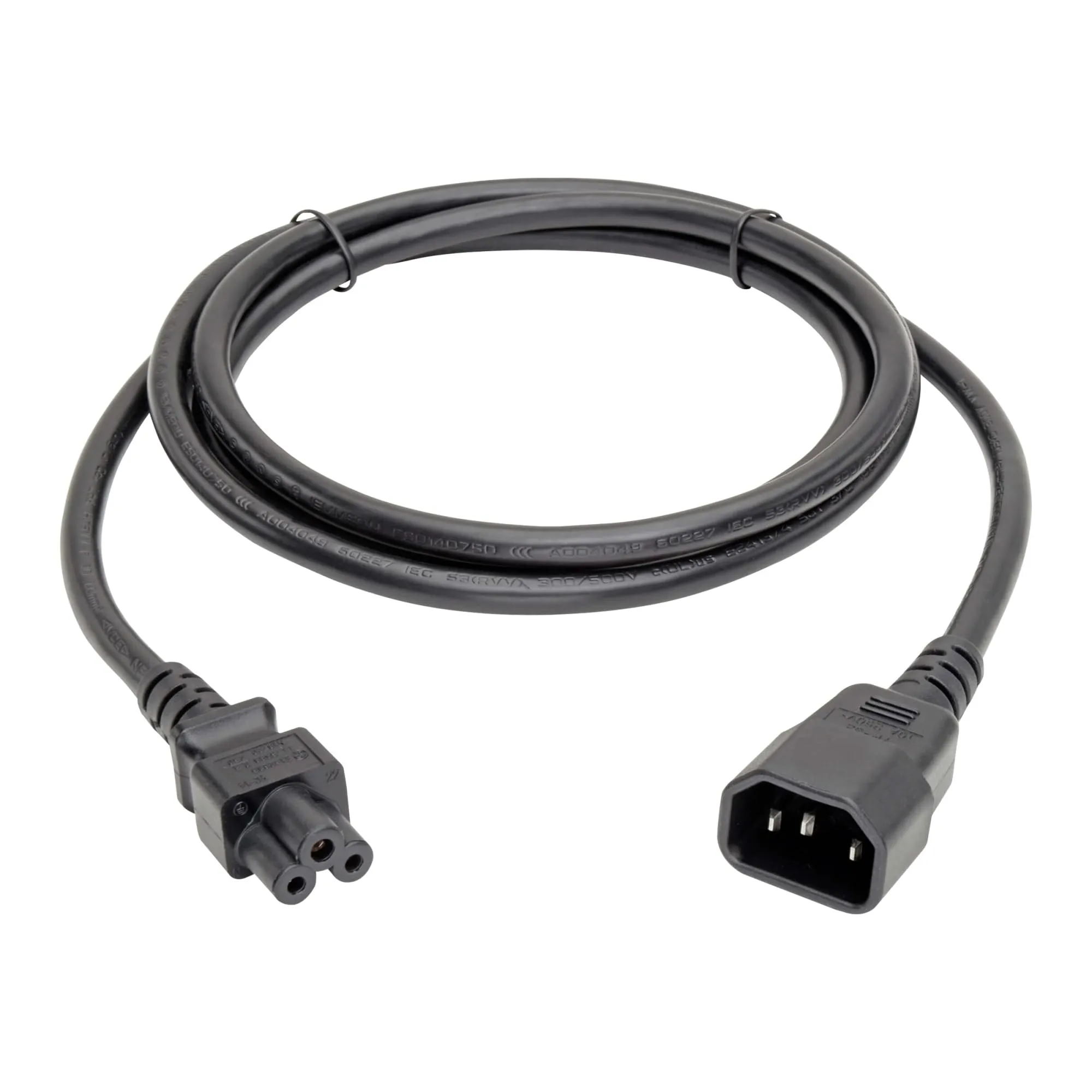 Tripp Lite Standard Laptop Power Adapter Cord 2.5A, 18AWG (IEC-320-C14 to IEC-320-C5) 6-in.(P014-06N),Black