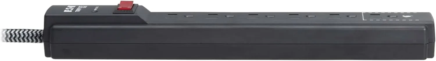 Eaton Tripp Lite Series 6-Outlet Surge Protector Power Strip, Flat Plug 20ft Braided Extension Cord, 1200 Joules