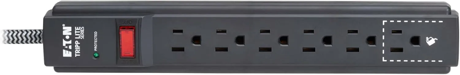 Eaton Tripp Lite Series 6-Outlet Surge Protector Power Strip, Flat Plug 20ft Braided Extension Cord, 1200 Joules
