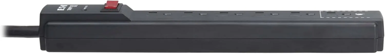 Eaton Tripp Lite Series 6-Outlet Surge Protector Power Strip, 3ft Extension Cord, 600 Joules, 15A Circuit Breaker, Black