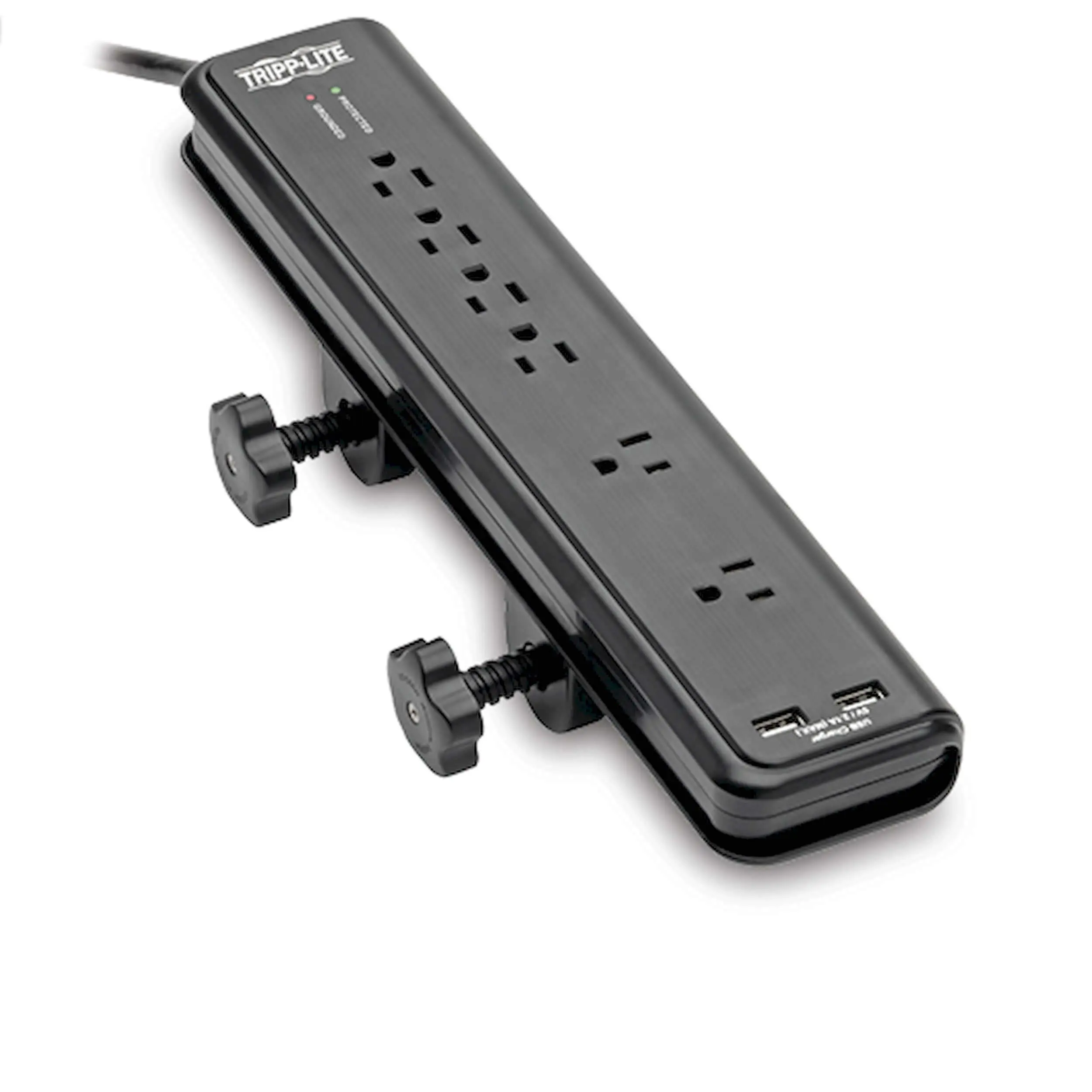 Tripp Lite 6 Outlet Surge Protector Power Strip Clamp Mount 6ft Cord 2100J