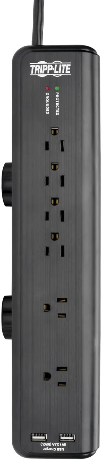 Tripp Lite 6 Outlet Surge Protector Power Strip Clamp Mount 6ft Cord 2100J