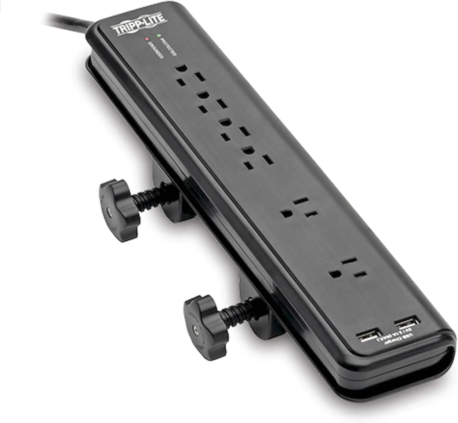 Tripp Lite 6 Outlet Surge Protector Power Strip Clamp Mount 6ft Cord 2100J