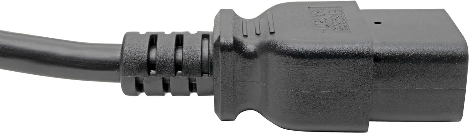 Tripp Lite Heavy-Duty Power Cord, 15A, 14AWG (IEC-320-C19 to IEC-320-C14) 6-ft.(P047-006),Black