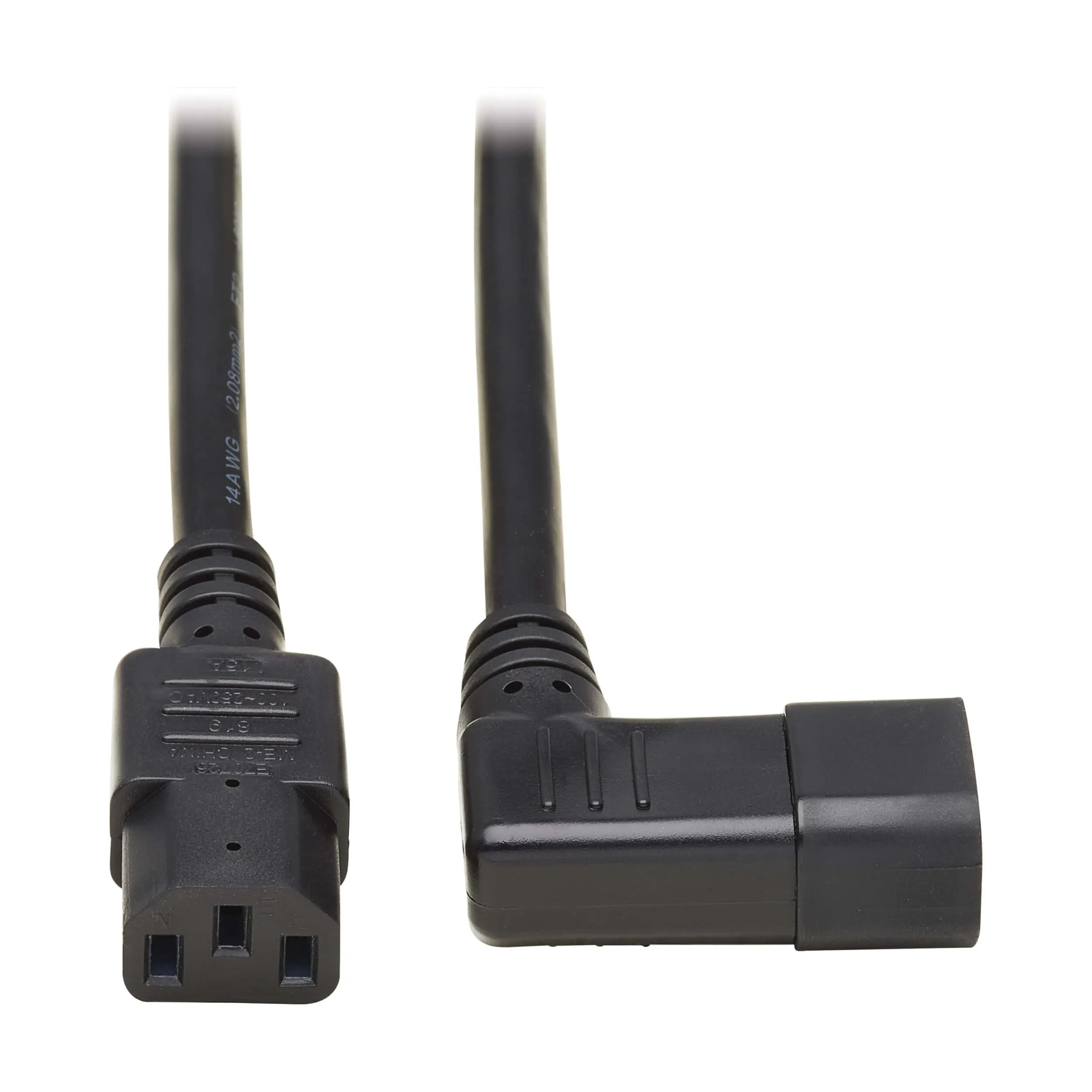 Tripp Lite Heavy-Duty Power Extension Cord 15A, 14AWG (Right Angle IEC-320-C14 to IEC-320-C13) 6-ft.(P005-006-14RA)