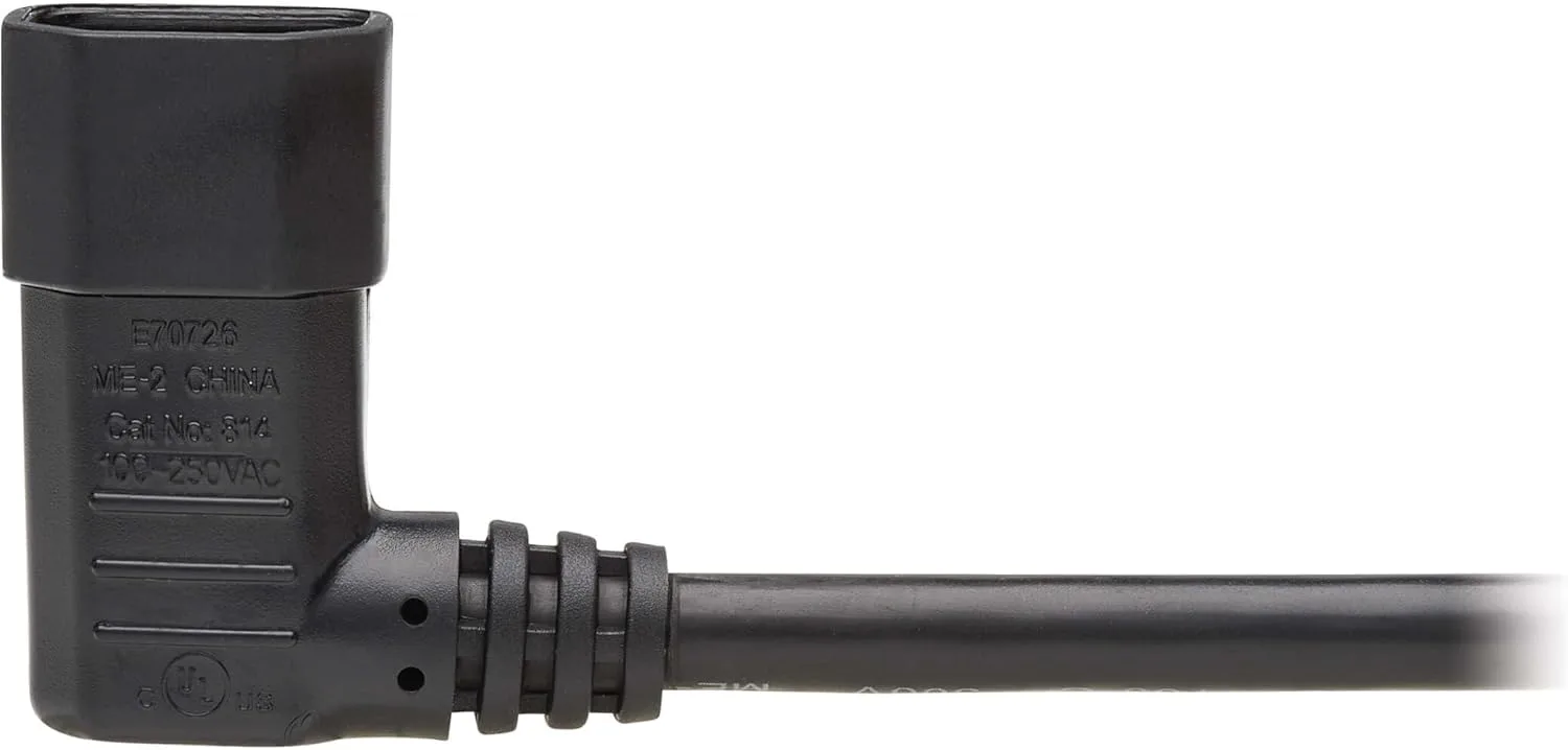 Tripp Lite Heavy-Duty Power Extension Cord 15A, 14AWG (Right Angle IEC-320-C14 to IEC-320-C13) 6-ft.(P005-006-14RA)
