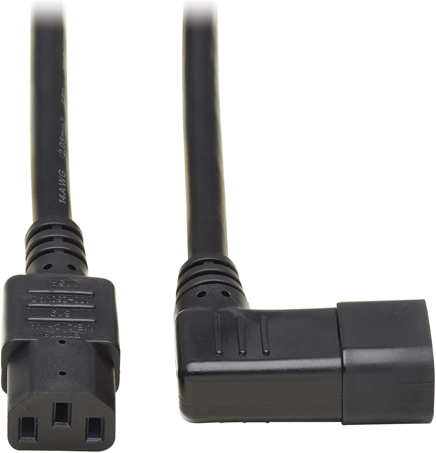 Tripp Lite Heavy-Duty Power Extension Cord 15A, 14AWG (Right Angle IEC-320-C14 to IEC-320-C13) 6-ft.(P005-006-14RA)