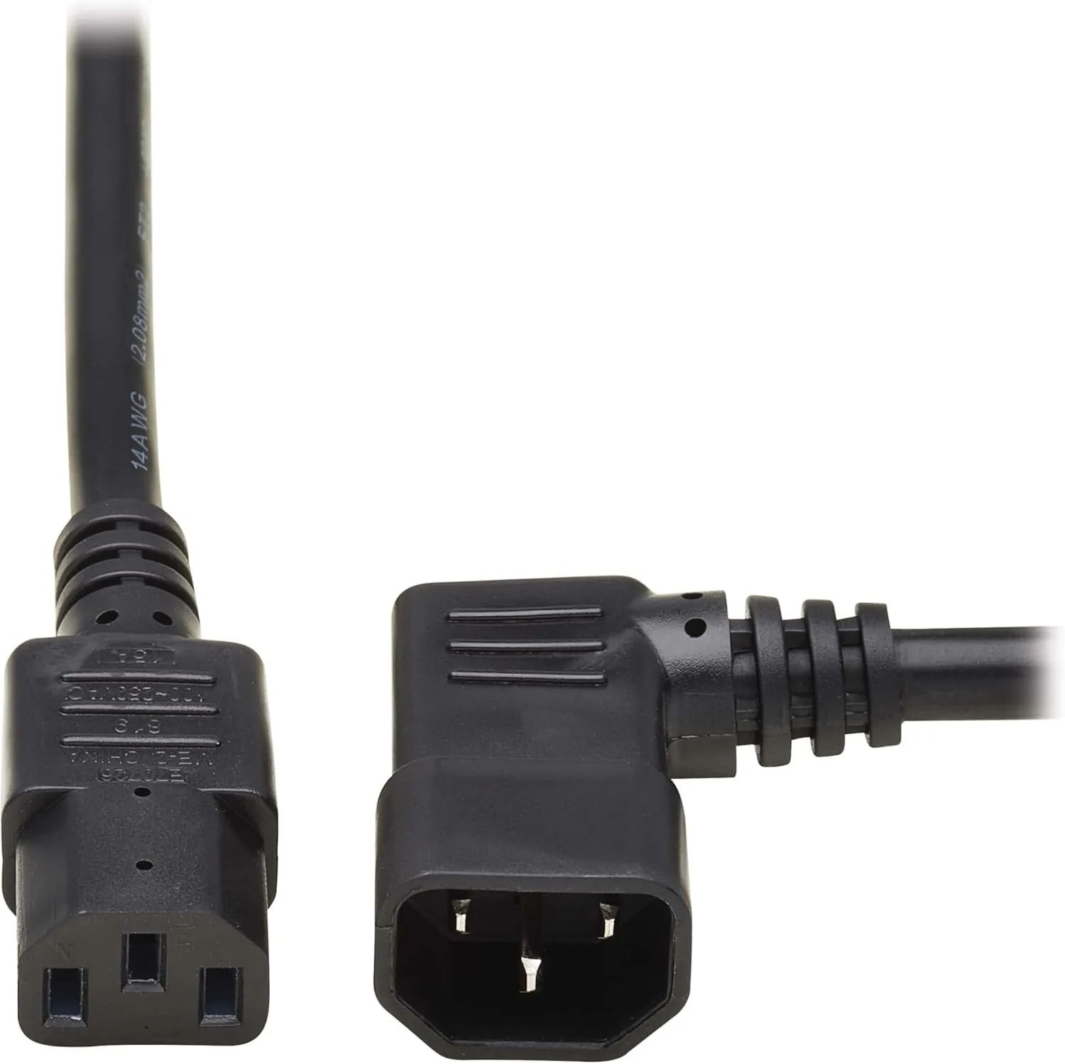 Tripp Lite Heavy-Duty Power Extension Cord 15A, 14AWG (Right Angle IEC-320-C14 to IEC-320-C13) 6-ft.(P005-006-14RA)