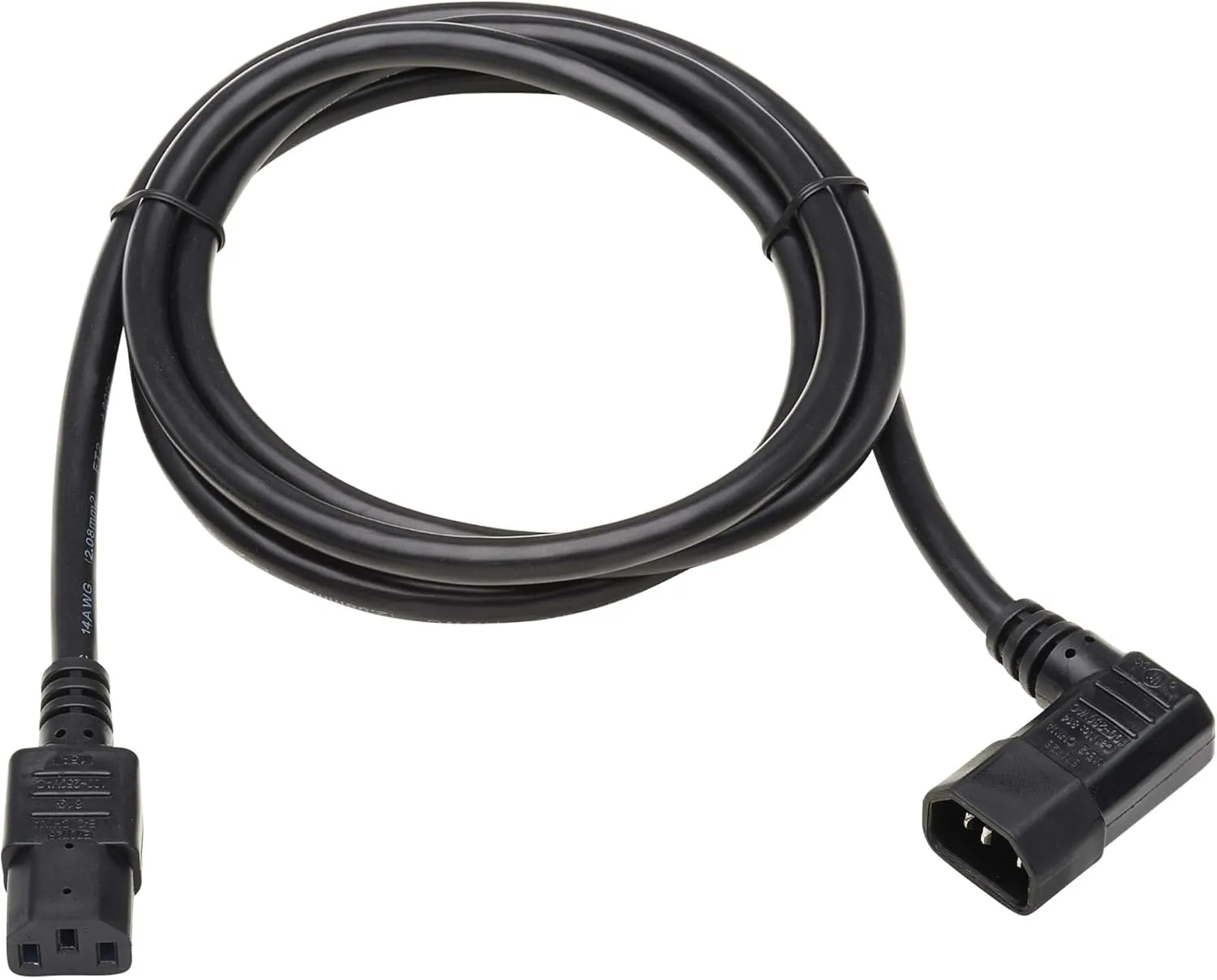 Tripp Lite Heavy-Duty Power Extension Cord 15A, 14AWG (Right Angle IEC-320-C14 to IEC-320-C13) 6-ft.(P005-006-14RA)