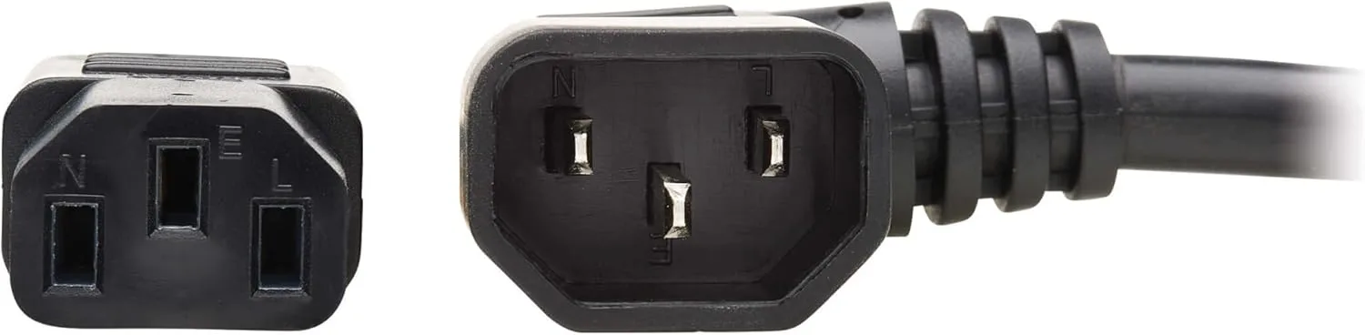 Tripp Lite Heavy-Duty Power Extension Cord 15A, 14AWG (Right Angle IEC-320-C14 to IEC-320-C13) 6-ft.(P005-006-14RA)