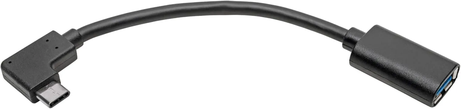 TRIPP LITE USB C to USB-A Cable Right Angle 3.1 5 Gbps Type C M/F (U428-06N-F-CRA)