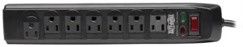 Tripp Lite 7 Right Angle Outlet Surge Protector Power Strip, 6ft. Cord, Right Angle Plug, 1440 Joules, Tel/Modem Protection