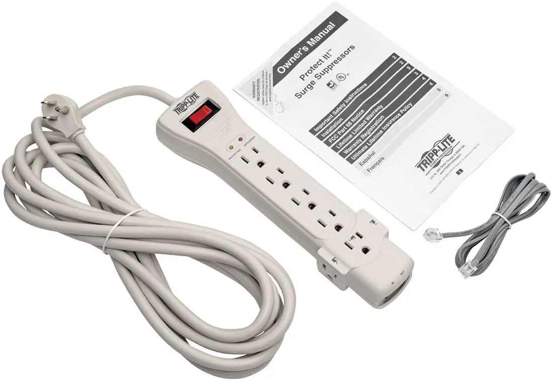 Tripp Lite 7-Outlet Surge Protector Power Strip with Right-Angle Plug