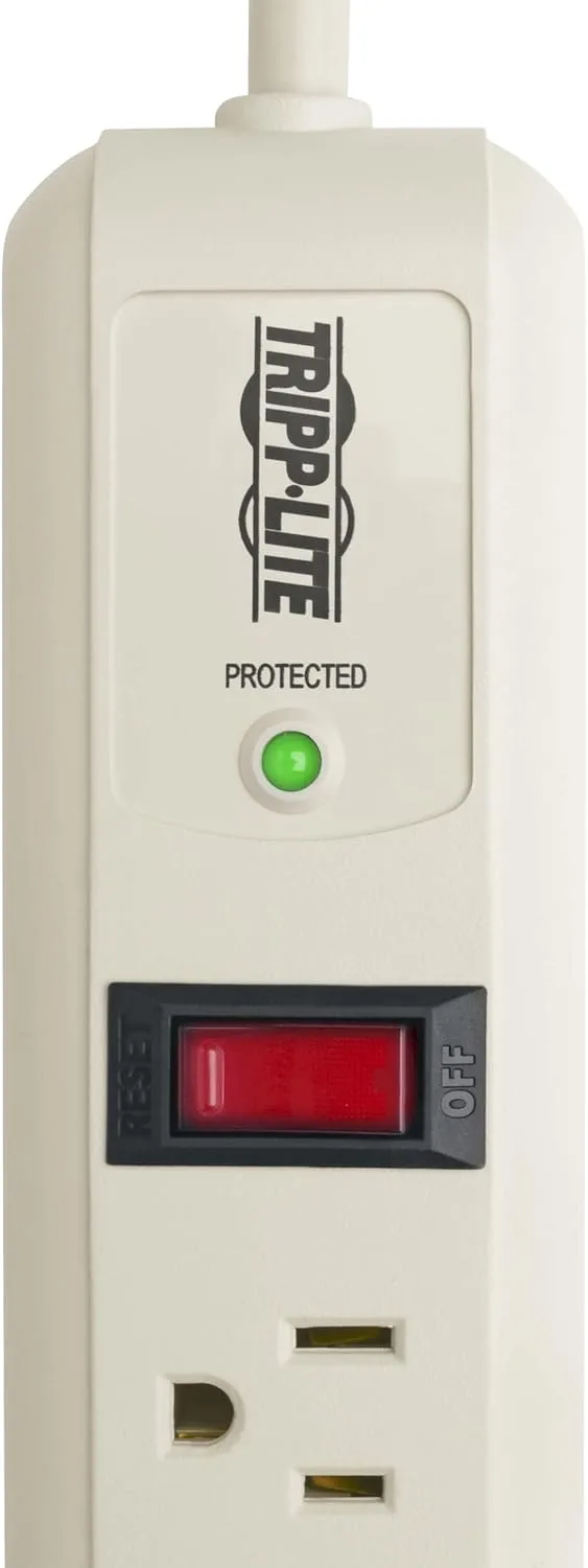 TRIPP LITE 7-Outlet Surge Protector Power Strip (6 Right-Angle + 1 Transformer), 4 ft Cord