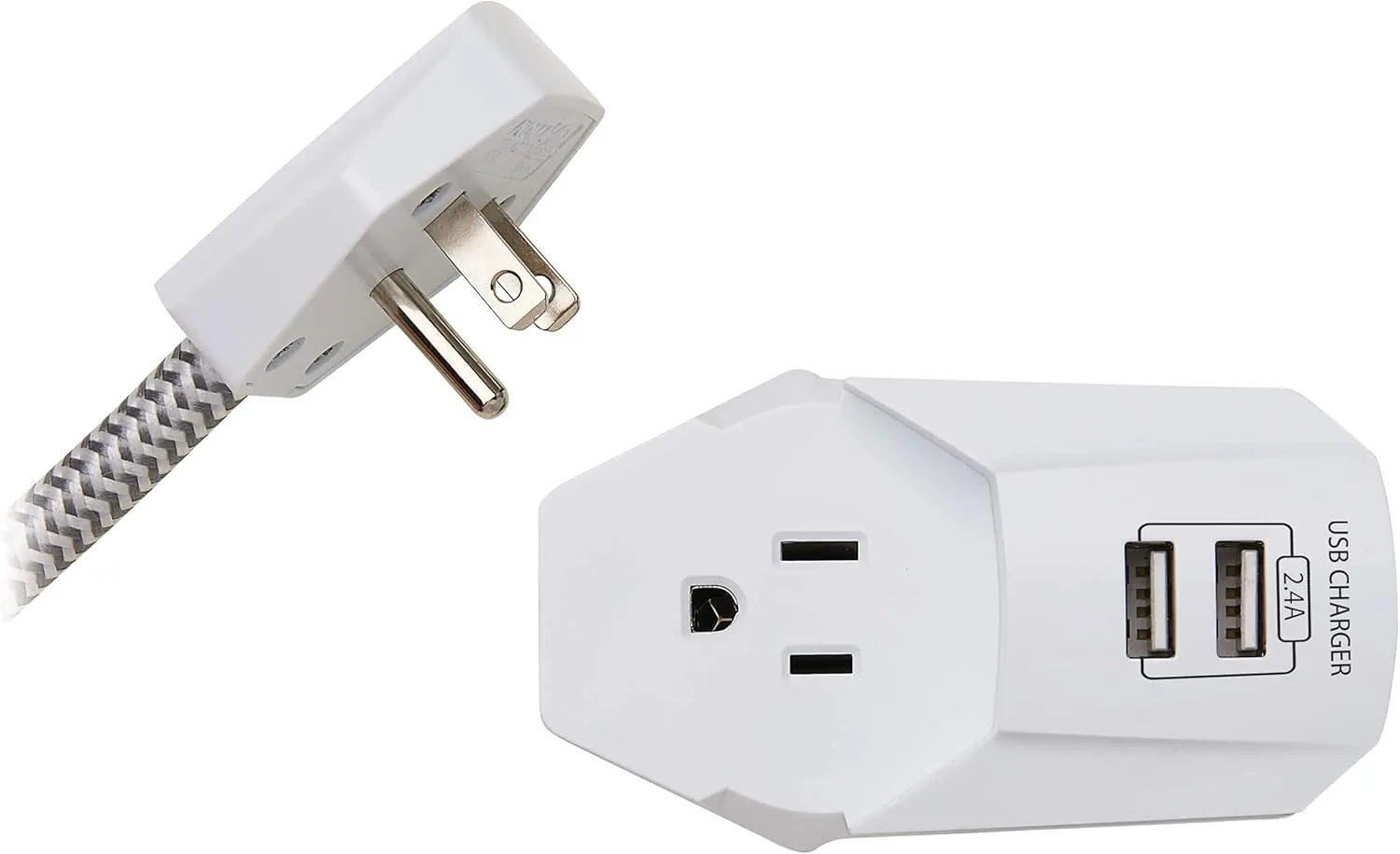 Tripp Lite Surge Protector Power Strip 7-Outlet with 2 USB Ports 6ft Cord White (TLP616USB)