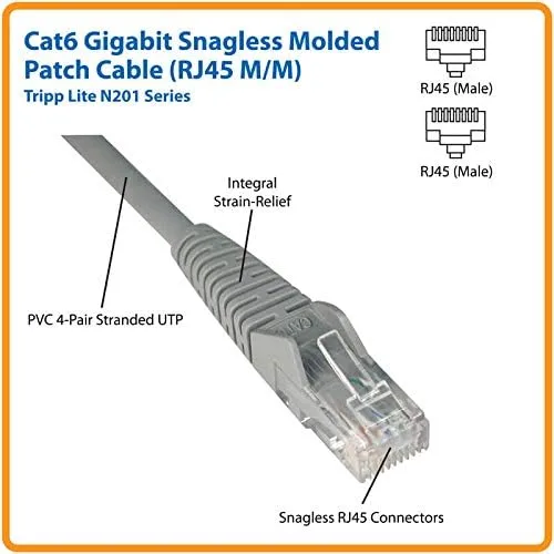 Tripp Lite (N201-007-RD) 10-Pack 7-Ft Red RJ45 M/M Cat6 Patch Cable