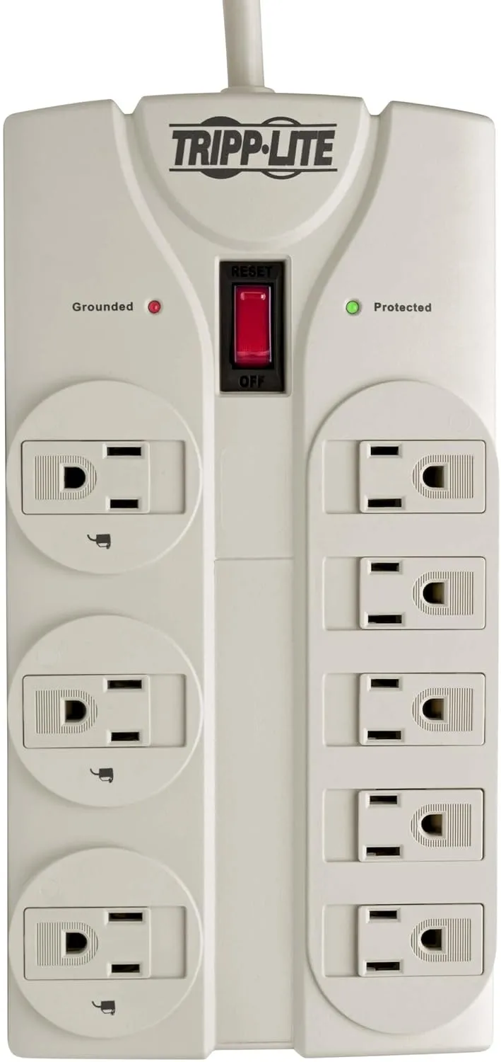 Tripp Lite 8 Outlet Surge Protector Power Strip, Extra Long Cord 25ft, Right-Angle Plug