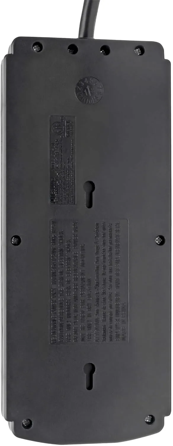 Tripp Lite Surge Protector with USB Charging, 8 Outlet Surge Protector Power Strip, 2 USB Charge Ports, 8ft Cord