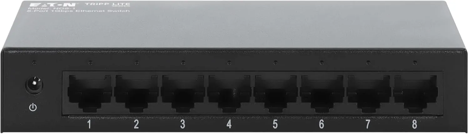 TRIPP LITE 8-Port Desktop Unmanaged Ethernet Network Switch, Metal Enclosure, Plug-and-Play, Wall Mount, 3-Year Warranty