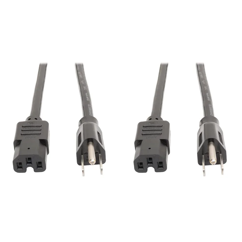 Tripp Lite Heavy Duty Power Cord, 15A, 14AWG (NEMA 5-15P to IEC-320-C15) 8-ft. (P019-008), Black