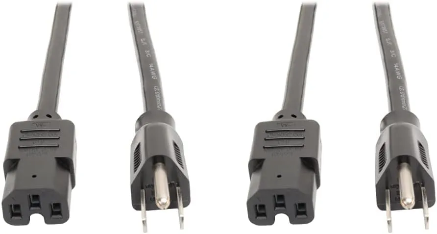 Tripp Lite Heavy Duty Power Cord, 15A, 14AWG (NEMA 5-15P to IEC-320-C15) 8-ft. (P019-008), Black