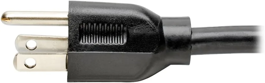 Tripp Lite 8ft Heavy Duty Power Extension Cord Cable 15A 14 AWG 5-15P to Right-Angle C15 Black 8' (P019-008-C15RA)